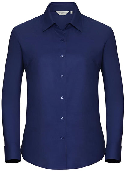 Ladies` Long Sleeve Oxford Bluse
